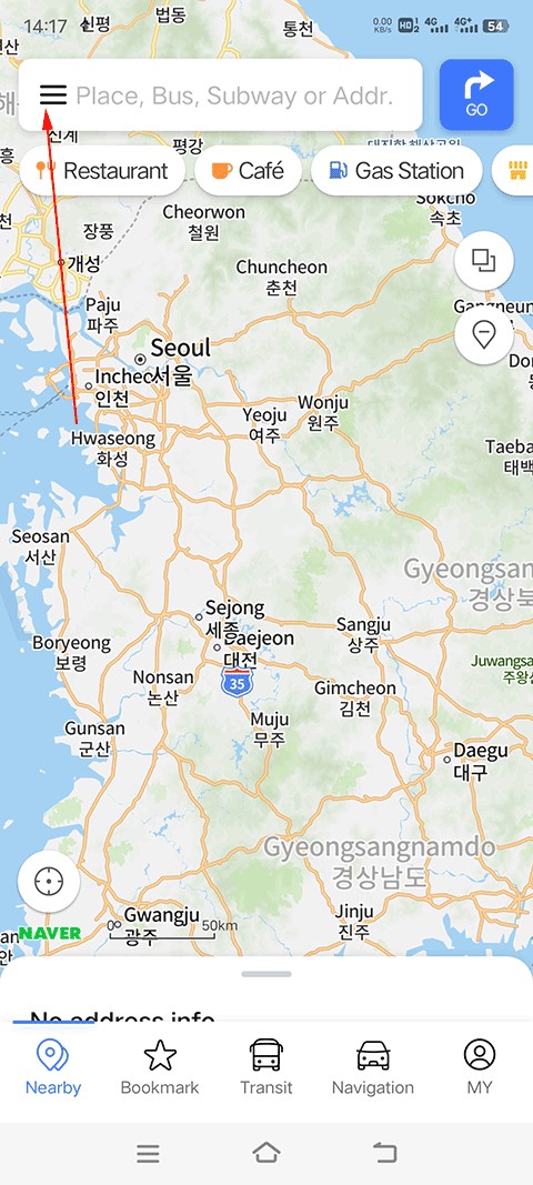 NAVER地图截图