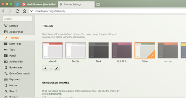 Vivaldi浏览器截图