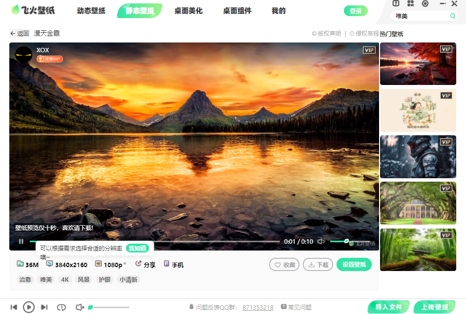 飞火动态壁纸截图