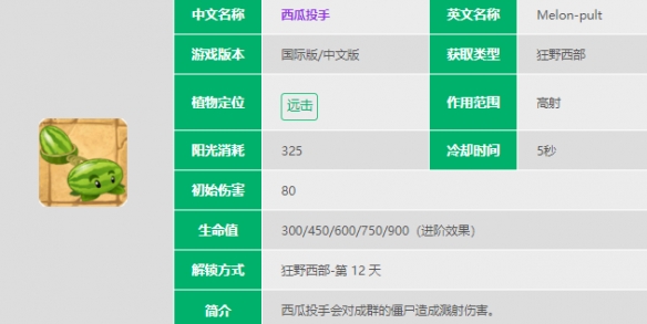 植物大战僵尸2西瓜投手技能介绍
