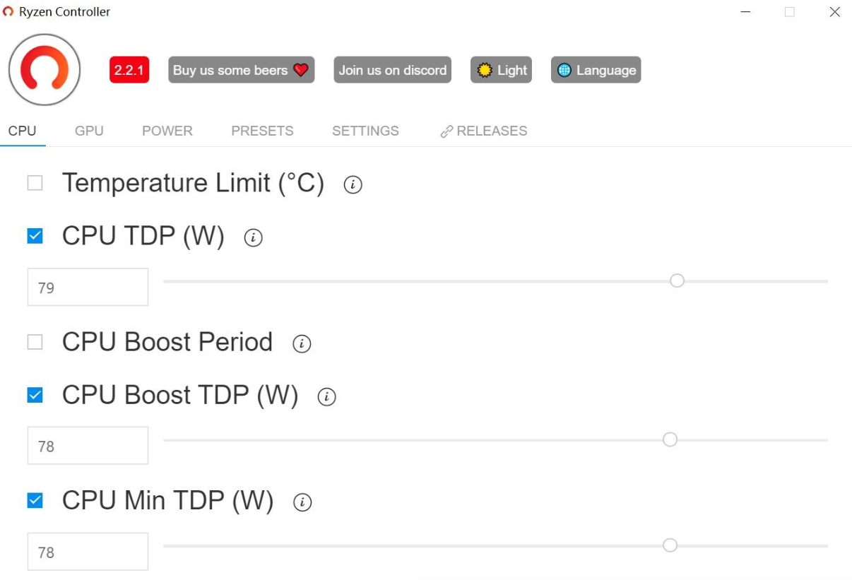 Ryzen Controller截图