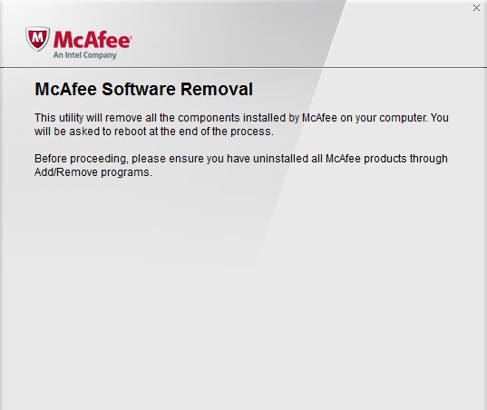 McAfee Removal Tool截图