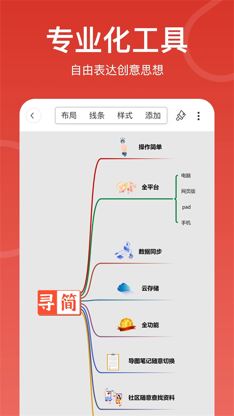 寻简思维导图截图