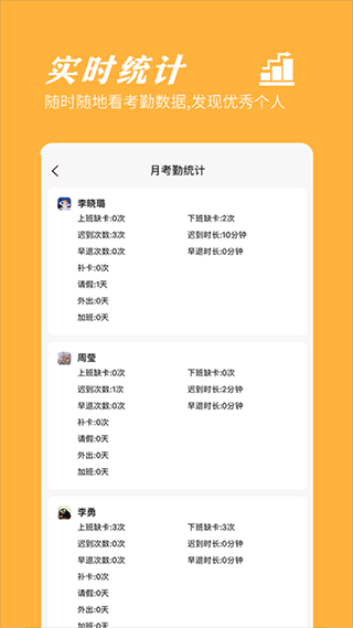 橙子考勤截图