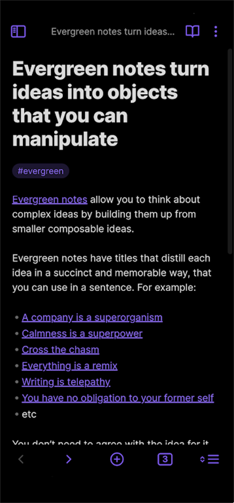 Obsidian黑曜石笔记截图